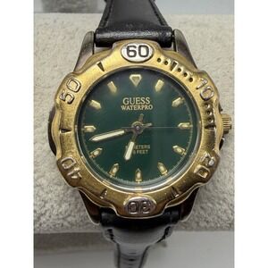 Guess Waterpro New‎ Battery Ladies Watch 1995 29MM 7" Green Dial Vintage